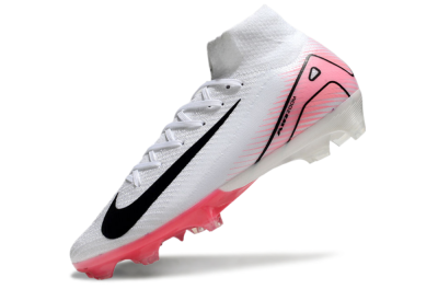 Unisex Nike Air Zoom Mercurial Superfly 10 Elite FG Firm Ground High-Tops Football Boots - White/Black/Pink