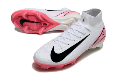 Unisex Nike Air Zoom Mercurial Superfly 10 Elite FG Firm Ground High-Tops Football Boots - White/Black/Pink