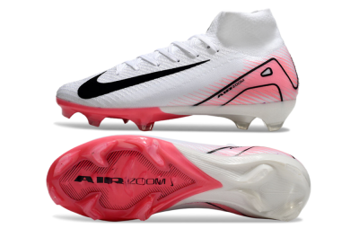 Unisex Nike Air Zoom Mercurial Superfly 10 Elite FG Firm Ground High-Tops Football Boots - White/Black/Pink
