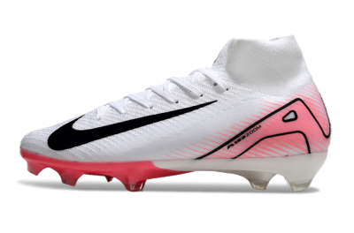 Unisex Nike Air Zoom Mercurial Superfly 10 Elite FG Firm Ground High-Tops Football Boots - White/Black/Pink