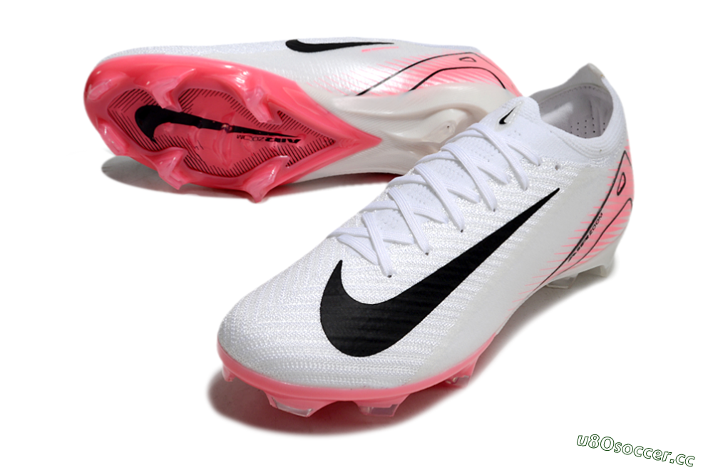 Men's Nike Air Zoom Mercurial Vapor 16 Elite FG Firm Ground Low-Tops Football Boots - White/Black/Pink 3