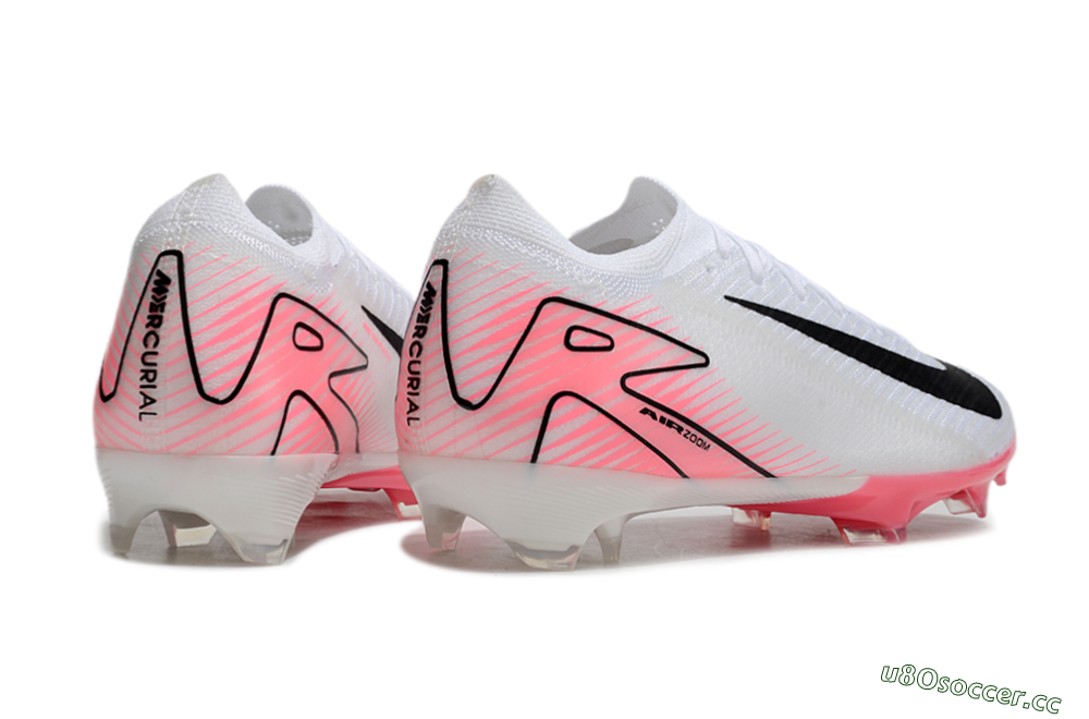 Men's Nike Air Zoom Mercurial Vapor 16 Elite FG Firm Ground Low-Tops Football Boots - White/Black/Pink 6