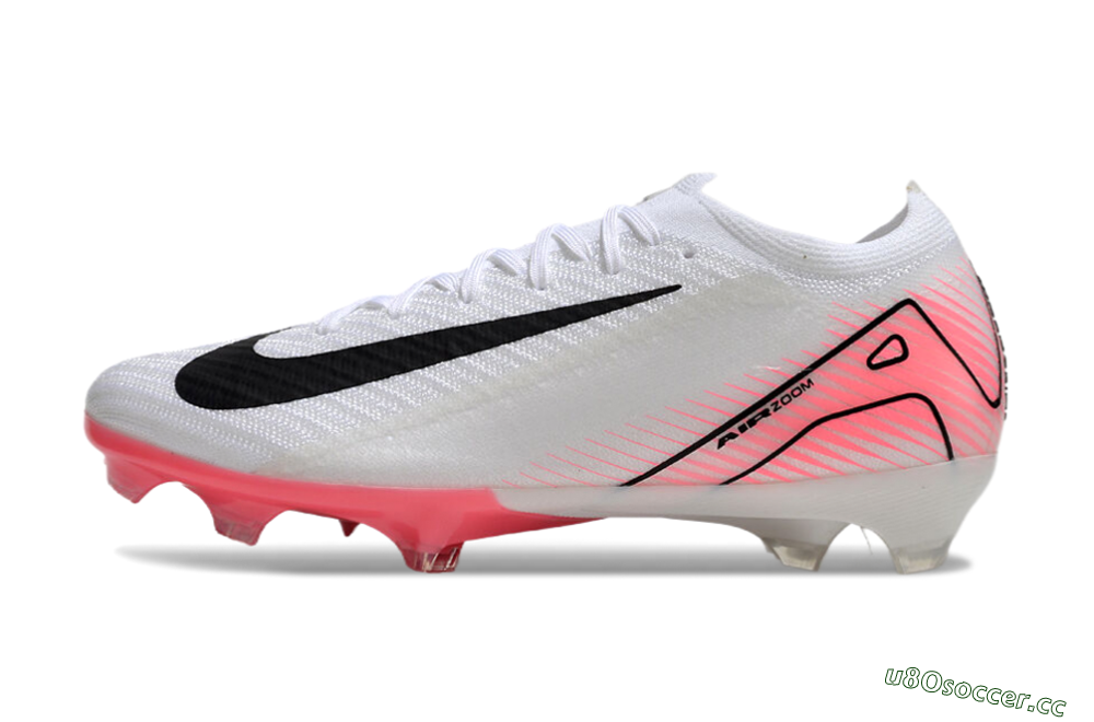 Men's Nike Air Zoom Mercurial Vapor 16 Elite FG Firm Ground Low-Tops Football Boots - White/Black/Pink 0
