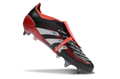 Men's Adidas Predator 25 Elite Foldover Tongue SG Soft Ground Low-Tops Football Boots - Black/White/Red