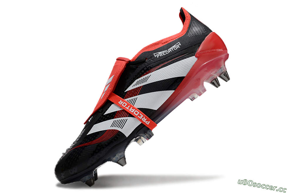 Men's Adidas Predator 25 Elite Foldover Tongue SG Soft Ground Low-Tops Football Boots - Black/White/Red 5