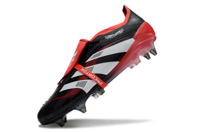 Men's Adidas Predator 25 Elite Foldover Tongue SG Soft Ground Low-Tops Football Boots - Black/White/Red