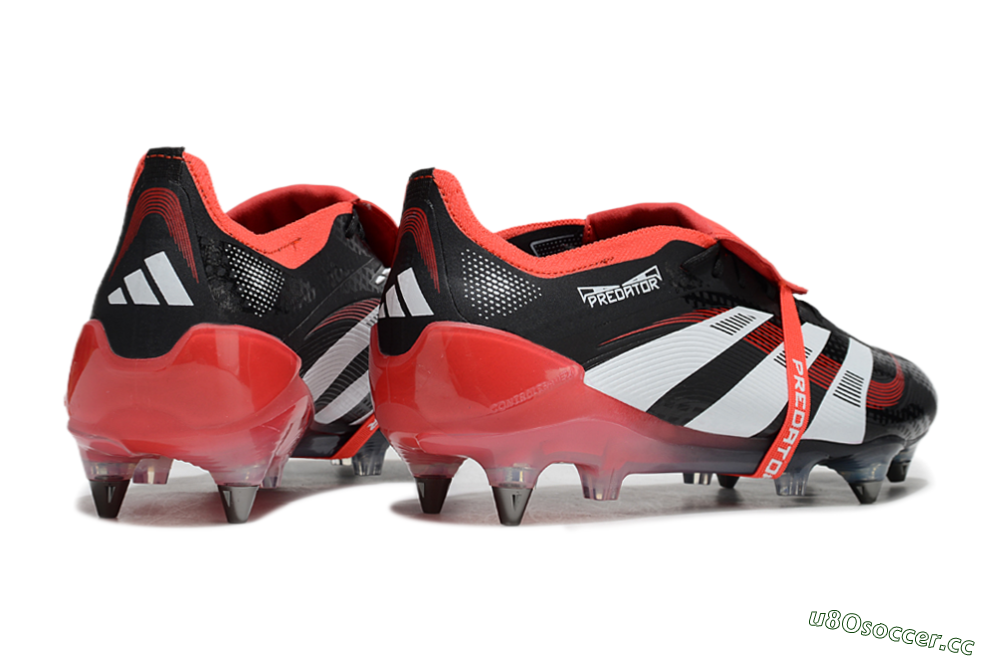 Men's Adidas Predator 25 Elite Foldover Tongue SG Soft Ground Low-Tops Football Boots - Black/White/Red 6