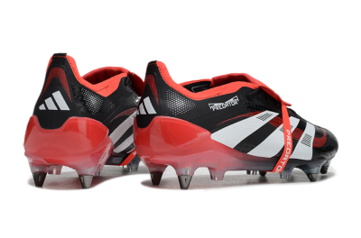 Men's Adidas Predator 25 Elite Foldover Tongue SG Soft Ground Low-Tops Football Boots - Black/White/Red