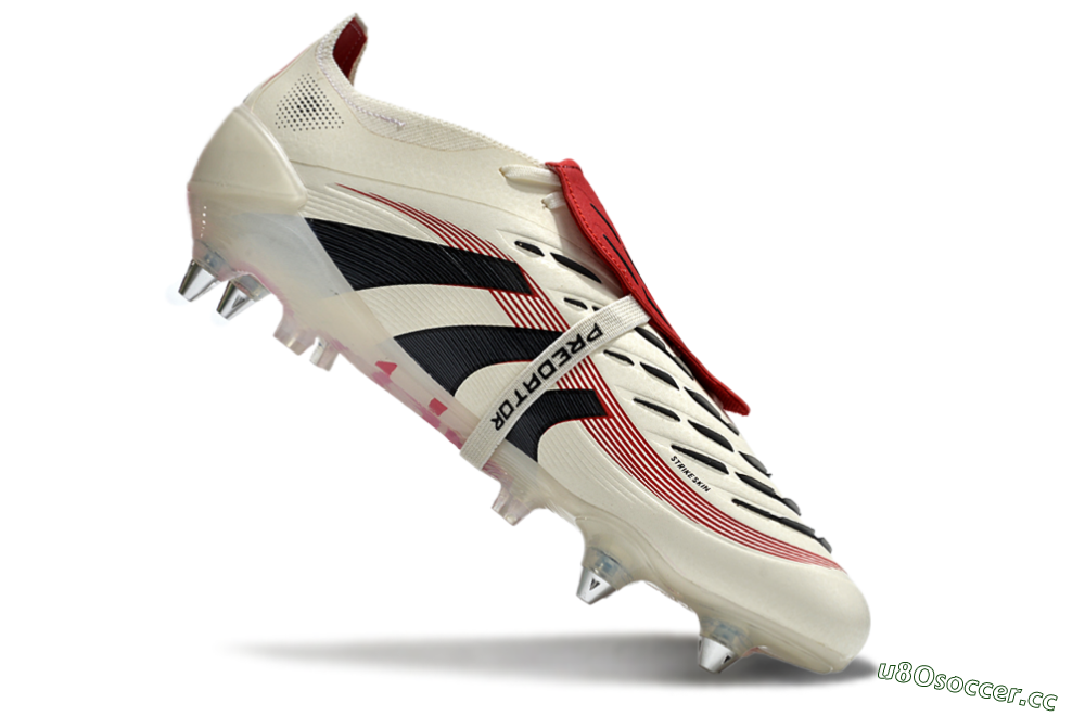 Men's Adidas Predator 25 Elite Foldover Tongue SG Soft Ground Low-Tops Football Boots - White/Black/Red 4