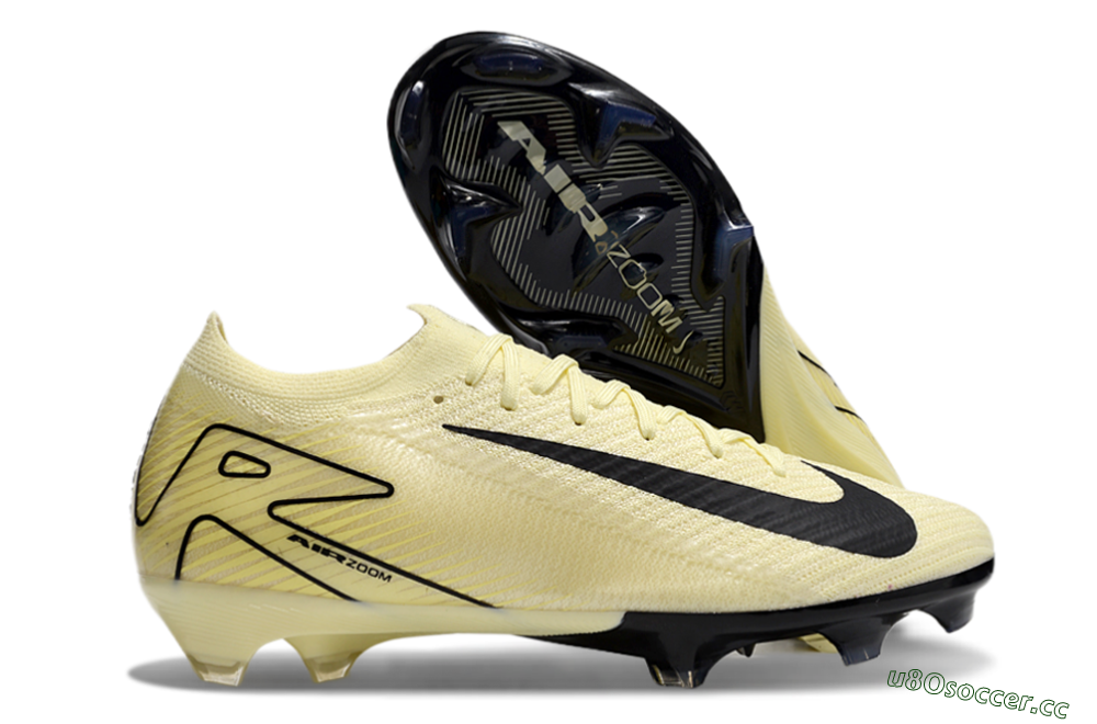 Men's Nike Air Zoom Mercurial Vapor 16 Elite FG Firm Ground Low-Tops Football Boots - Beige/Black 2