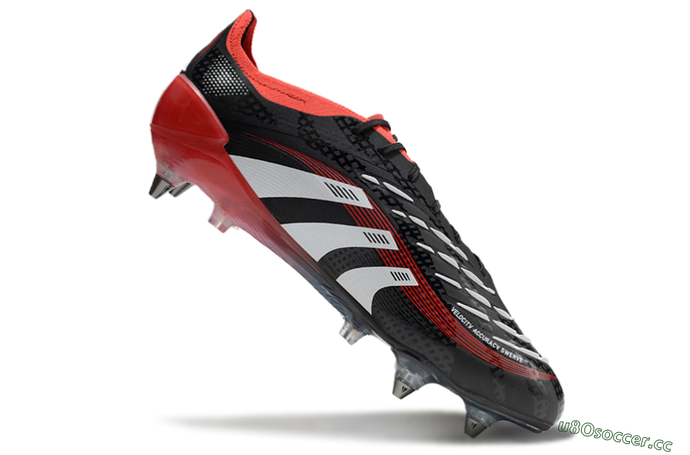 Men's Adidas Predator 25 Elite SG Soft Ground Low-Tops Football Boots - Black/White/Red 4