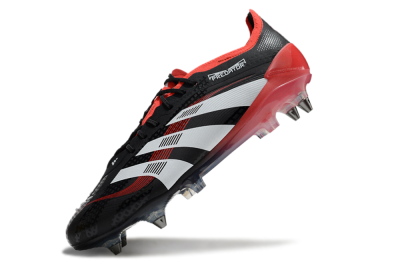 Men's Adidas Predator 25 Elite SG Soft Ground Low-Tops Football Boots - Black/White/Red