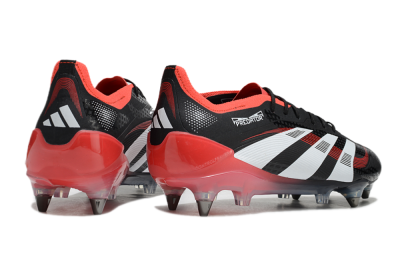 Men's Adidas Predator 25 Elite SG Soft Ground Low-Tops Football Boots - Black/White/Red