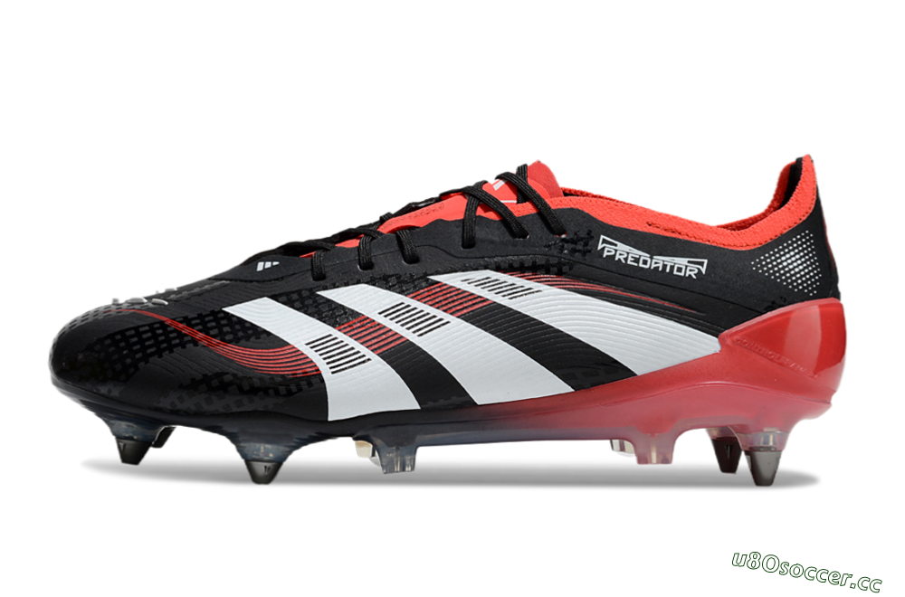 Men's Adidas Predator 25 Elite SG Soft Ground Low-Tops Football Boots - Black/White/Red 0