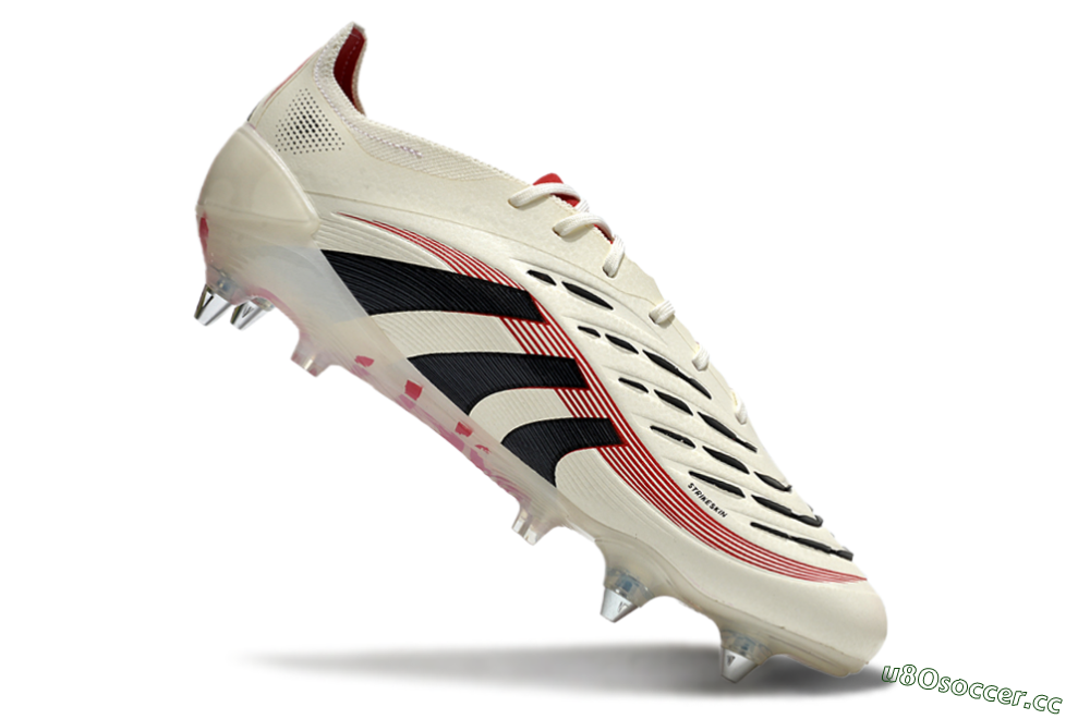 Men's Adidas Predator 25 Elite SG Soft Ground Low-Tops Football Boots - White/Black/Red 4