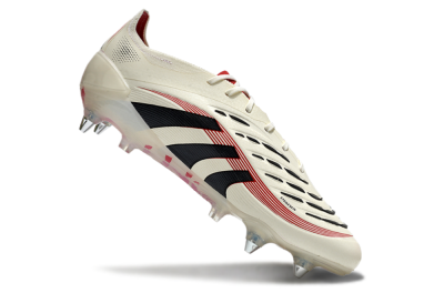 Men's Adidas Predator 25 Elite SG Soft Ground Low-Tops Football Boots - White/Black/Red