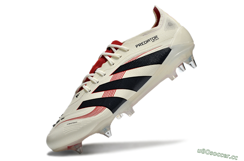 Men's Adidas Predator 25 Elite SG Soft Ground Low-Tops Football Boots - White/Black/Red 5