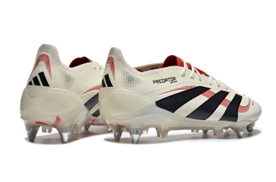 Men's Adidas Predator 25 Elite SG Soft Ground Low-Tops Football Boots - White/Black/Red