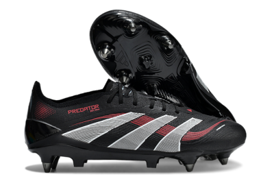Men's Adidas Predator 25 Elite SG Soft Ground Low-Tops Football Boots - Black/White/Red