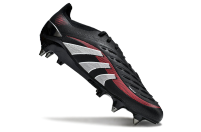Men's Adidas Predator 25 Elite SG Soft Ground Low-Tops Football Boots - Black/White/Red