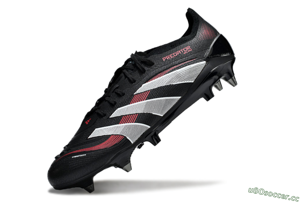 Men's Adidas Predator 25 Elite SG Soft Ground Low-Tops Football Boots - Black/White/Red 5