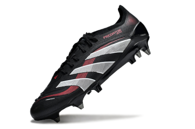 Men's Adidas Predator 25 Elite SG Soft Ground Low-Tops Football Boots - Black/White/Red
