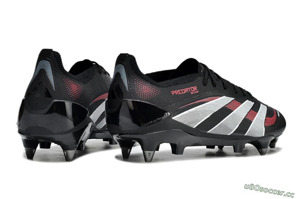 Men's Adidas Predator 25 Elite SG Soft Ground Low-Tops Football Boots - Black/White/Red 6