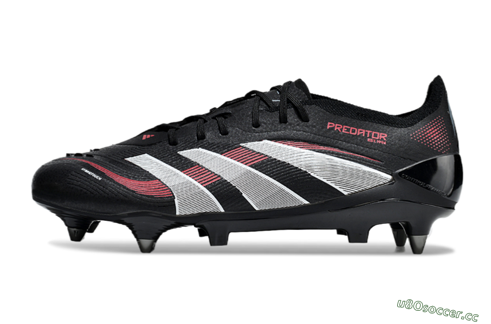 Men's Adidas Predator 25 Elite SG Soft Ground Low-Tops Football Boots - Black/White/Red 0