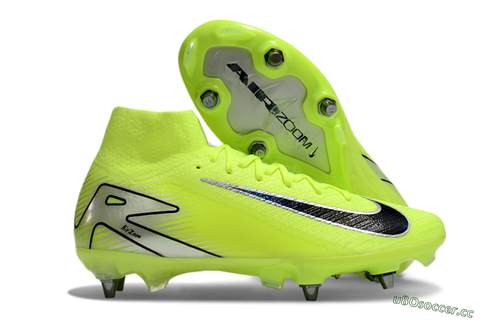 Men's Nike Air Zoom Mercurial Superfly 10 Elite SG Soft Ground High-Tops Football Boots - Yellow/Black/Silver 2