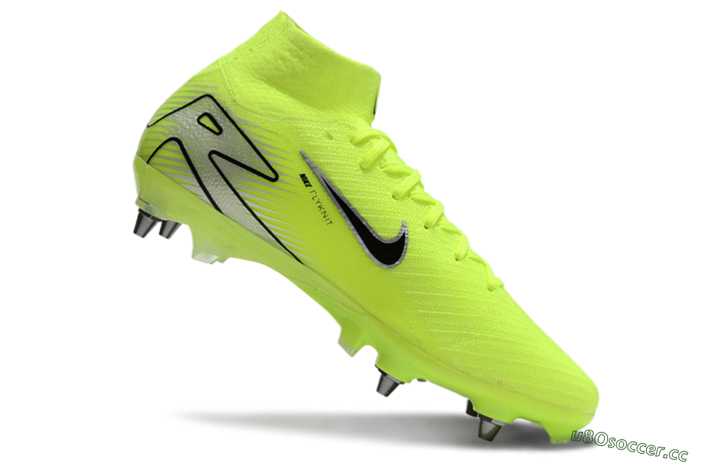 Men's Nike Air Zoom Mercurial Superfly 10 Elite SG Soft Ground High-Tops Football Boots - Yellow/Black/Silver 4