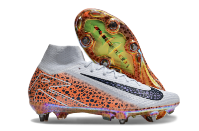 Men's Nike Air Zoom Mercurial Superfly 10 Elite SG Soft Ground High-Tops Football Boots - Grey/Black/Leopard