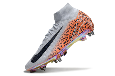 Men's Nike Air Zoom Mercurial Superfly 10 Elite SG Soft Ground High-Tops Football Boots - Grey/Black/Leopard