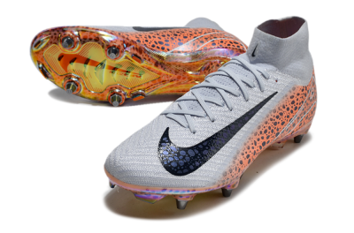 Men's Nike Air Zoom Mercurial Superfly 10 Elite SG Soft Ground High-Tops Football Boots - Grey/Black/Leopard