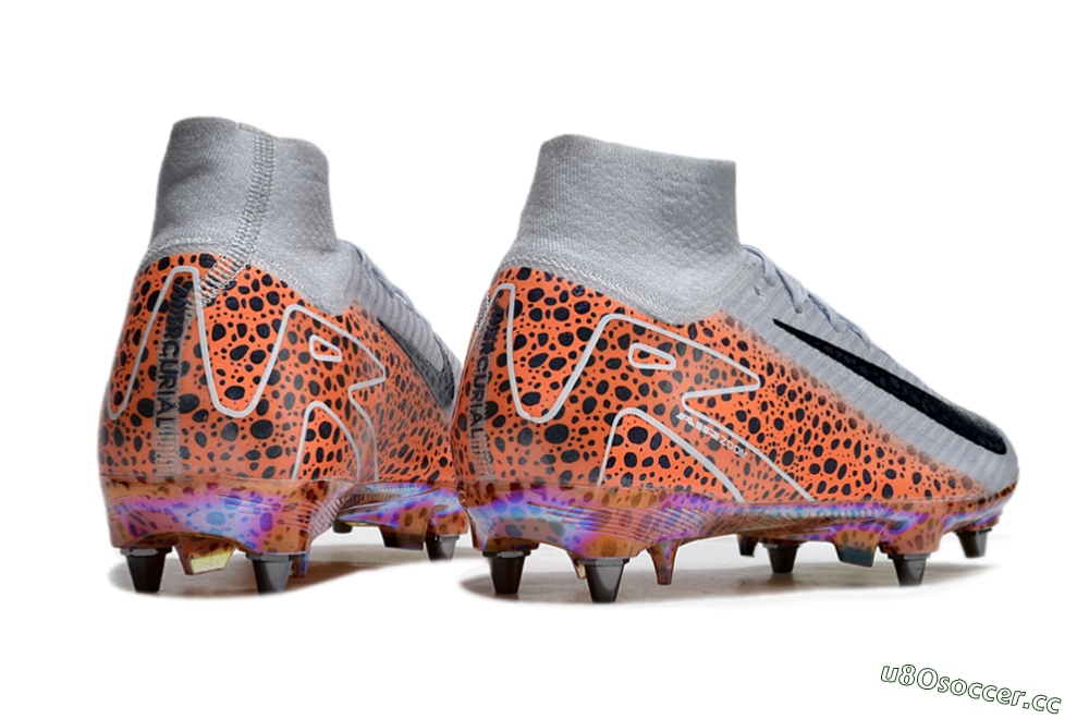 Men's Nike Air Zoom Mercurial Superfly 10 Elite SG Soft Ground High-Tops Football Boots - Grey/Black/Leopard 6