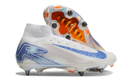 Men's Nike Air Zoom Mercurial Superfly 10 Elite SG Soft Ground High-Tops Football Boots - Beige/White/Blue