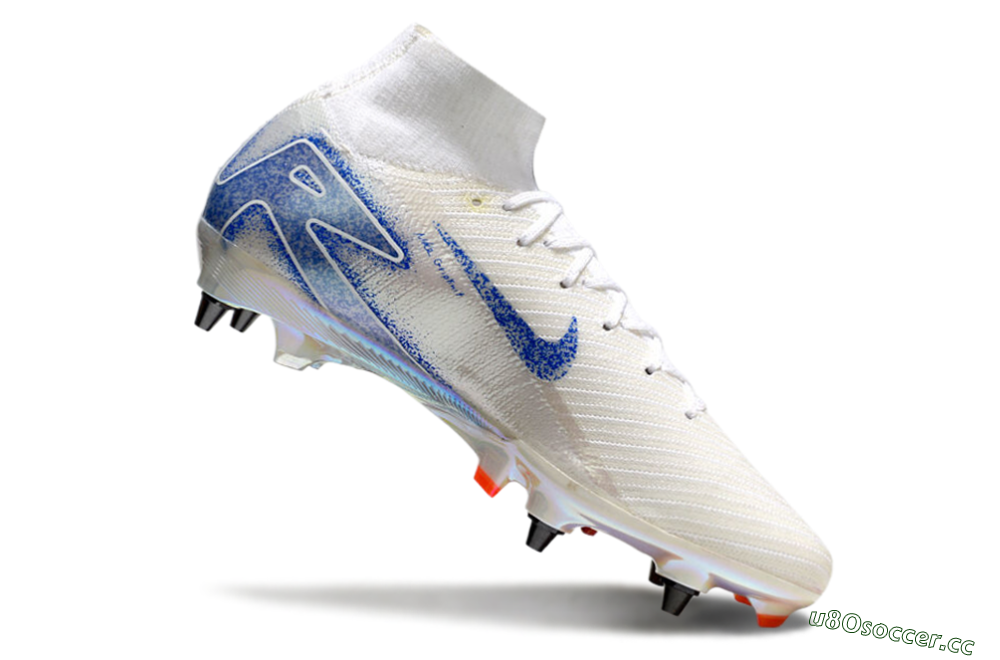 Men's Nike Air Zoom Mercurial Superfly 10 Elite SG Soft Ground High-Tops Football Boots - Beige/White/Blue 4
