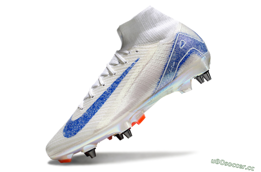 Men's Nike Air Zoom Mercurial Superfly 10 Elite SG Soft Ground High-Tops Football Boots - Beige/White/Blue 5