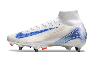 Men's Nike Air Zoom Mercurial Superfly 10 Elite SG Soft Ground High-Tops Football Boots - Beige/White/Blue