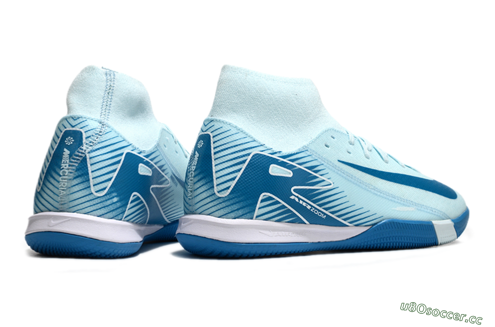 Men's Nike Air Zoom Mercurial Superfly 10 Academy IC Indoor & Futsal High-Tops Football Shoes - Jade/Blue/White 6