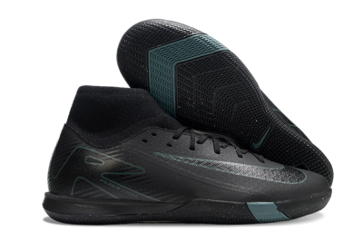 Men's Nike Air Zoom Mercurial Superfly 10 Academy IC Indoor & Futsal High-Tops Football Shoes - Black/Green