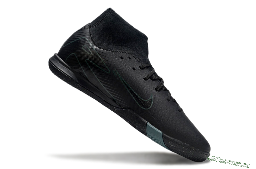 Men's Nike Air Zoom Mercurial Superfly 10 Academy IC Indoor & Futsal High-Tops Football Shoes - Black/Green 4