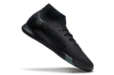Men's Nike Air Zoom Mercurial Superfly 10 Academy IC Indoor & Futsal High-Tops Football Shoes - Black/Green