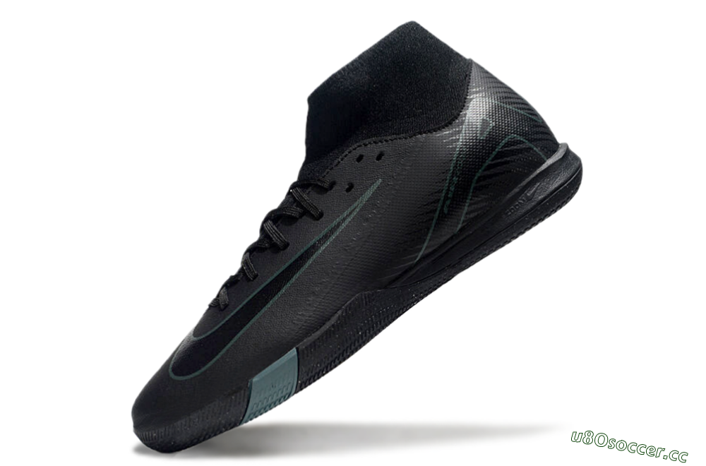 Men's Nike Air Zoom Mercurial Superfly 10 Academy IC Indoor & Futsal High-Tops Football Shoes - Black/Green 5