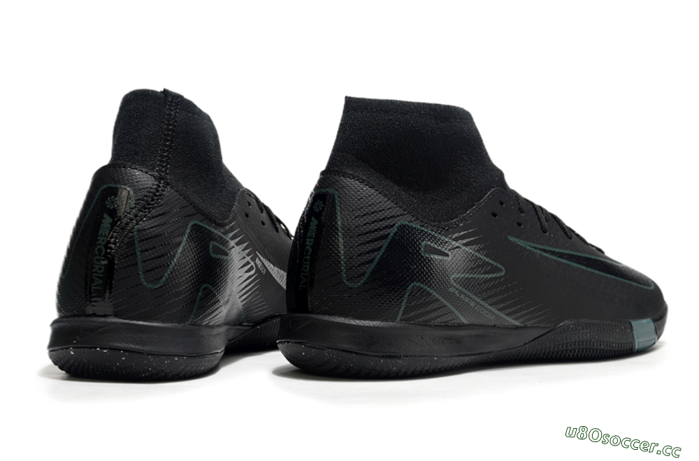 Men's Nike Air Zoom Mercurial Superfly 10 Academy IC Indoor & Futsal High-Tops Football Shoes - Black/Green 6