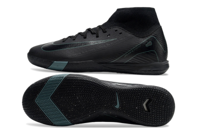 Men's Nike Air Zoom Mercurial Superfly 10 Academy IC Indoor & Futsal High-Tops Football Shoes - Black/Green