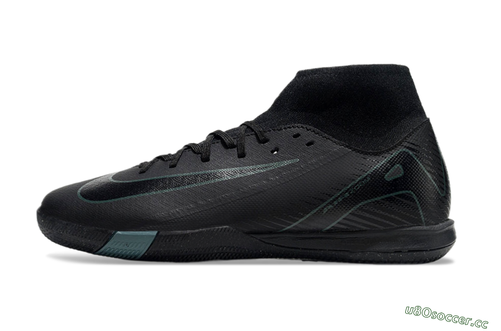 Men's Nike Air Zoom Mercurial Superfly 10 Academy IC Indoor & Futsal High-Tops Football Shoes - Black/Green 0