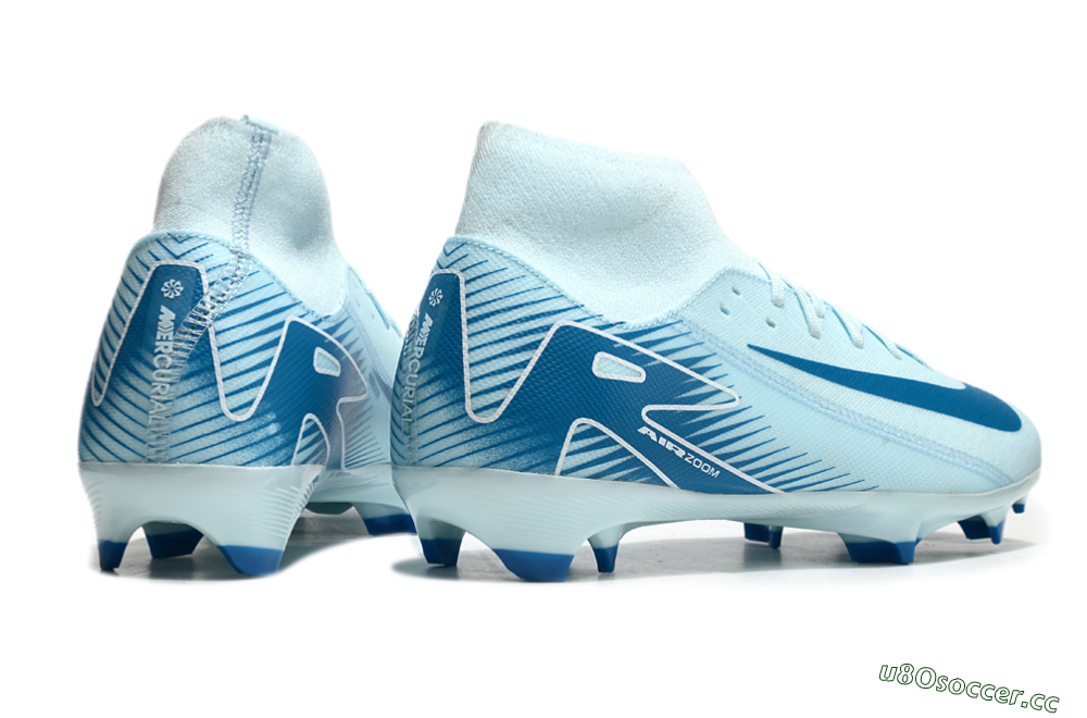 Men's Nike Air Zoom Mercurial Superfly 10 Academy FG Firm Ground High-Tops Football Boots - Jade/Blue/White 6