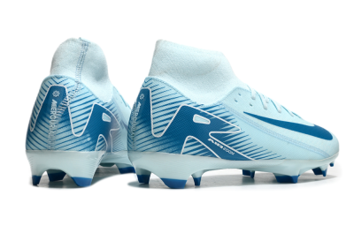 Men's Nike Air Zoom Mercurial Superfly 10 Academy FG Firm Ground High-Tops Football Boots - Jade/Blue/White