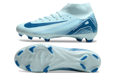 Men's Nike Air Zoom Mercurial Superfly 10 Academy FG Firm Ground High-Tops Football Boots - Jade/Blue/White