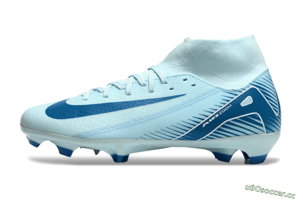 Men's Nike Air Zoom Mercurial Superfly 10 Academy FG Firm Ground High-Tops Football Boots - Jade/Blue/White 0